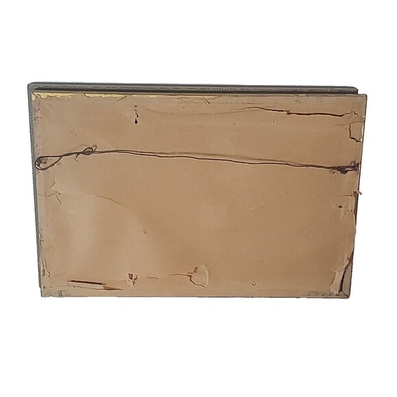 Japanese Silk Embroidery Tapestry Art Set Of 2 Textile Art VTG Green/Gold Frames - Picture 7 of 7